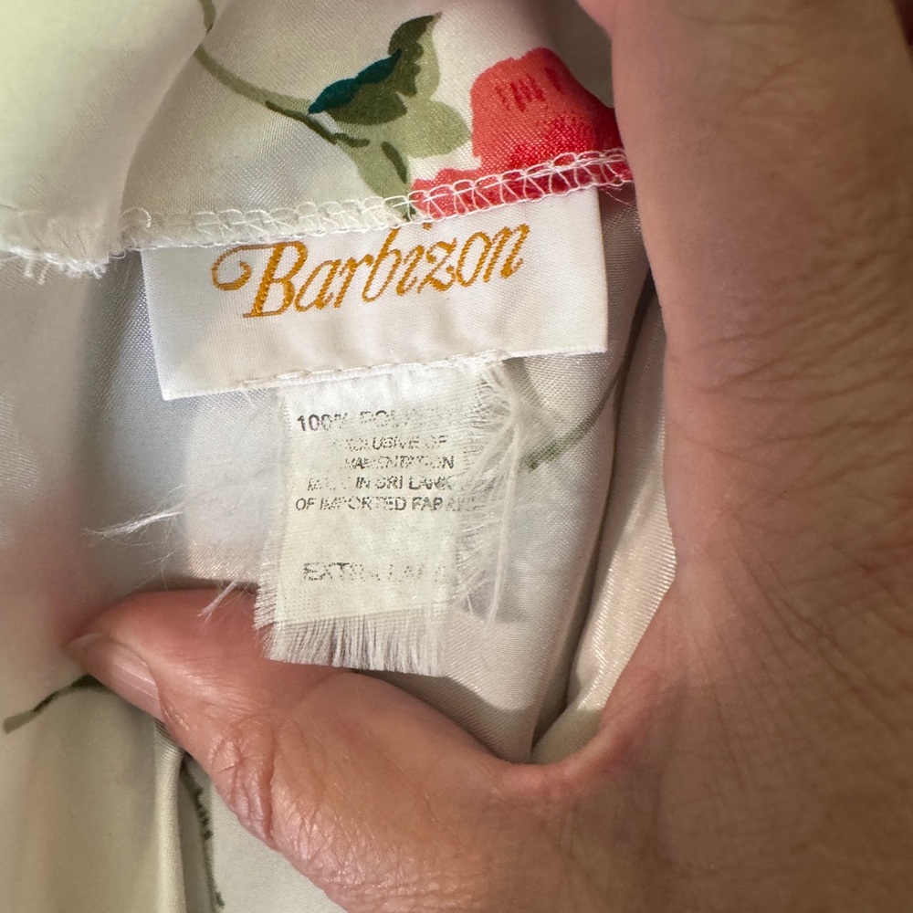 Barbizon Vintage Elegant Floral Chemise in White and Red - Picture 6 of 6